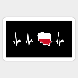 Polska My Heart Beats for Poland Sticker